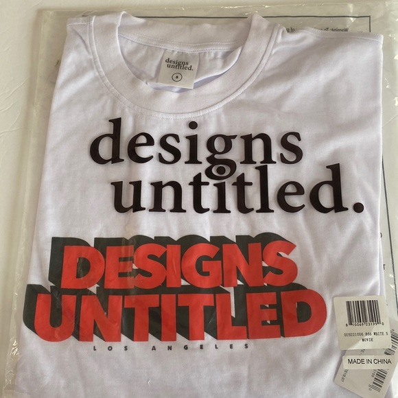 Designs Untitled Los Angeles Print Short-sleeve White“ Movie” tee, Size S, NWT - Picture 2 of 5